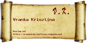 Vranka Krisztina névjegykártya